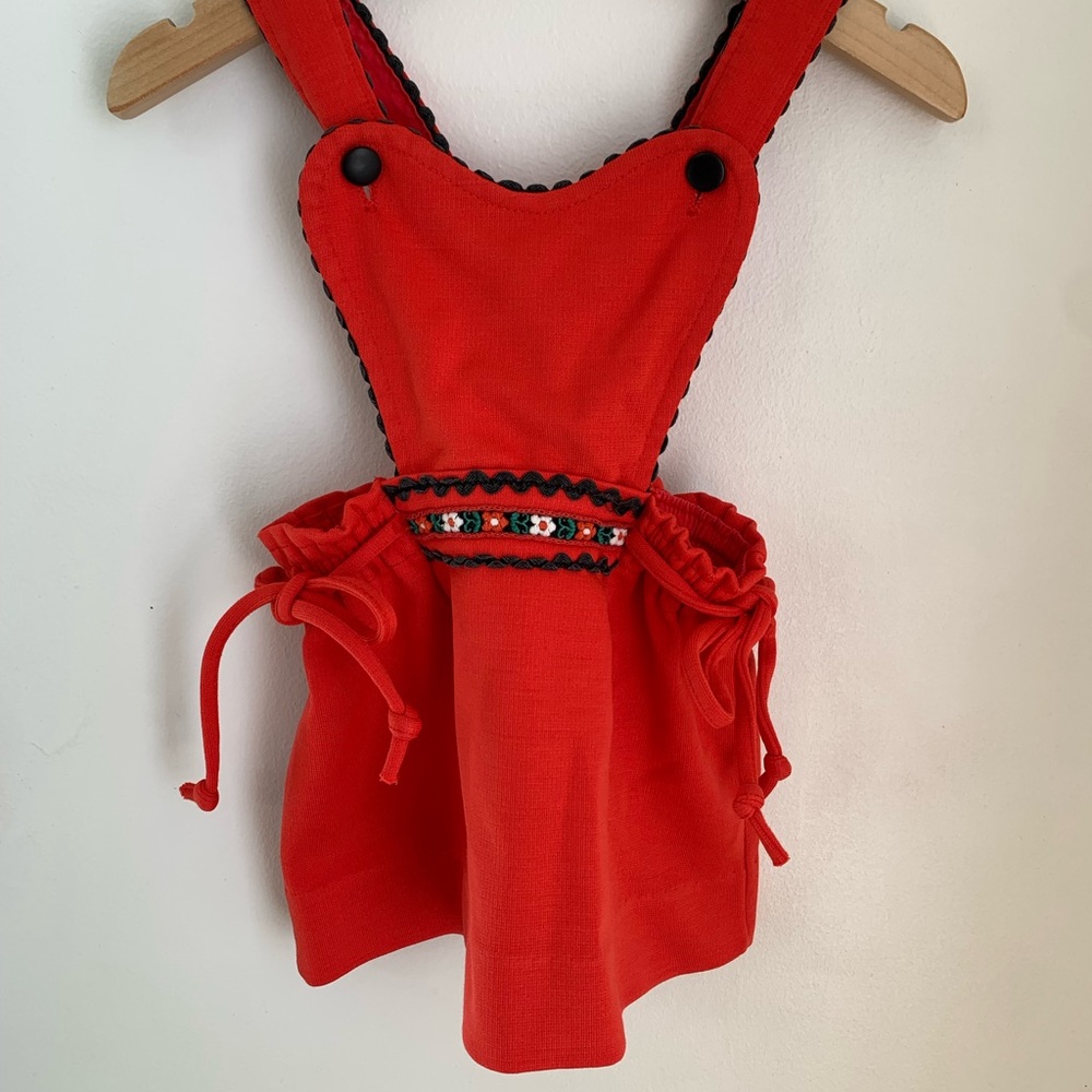 Vintage red overall dress